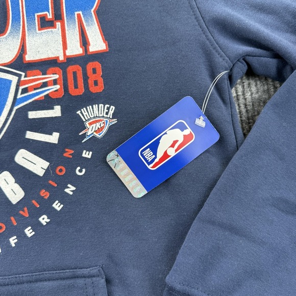 Oklahoma City Thunder Hoodie Mens Small Navy NBA Basketball Fleece Sweatshirt - Picture 5 of 7
